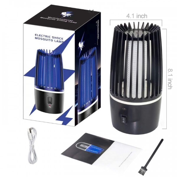 2-in-1 Electric Mosquito Killer Lamp - USB Rechargeable, UV Light Insect Trap & Repellent for Indoor/Outdoor Use