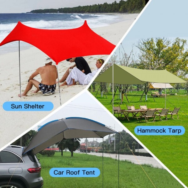bedee Adjustable Telescopic Aluminum Tent Poles - 4-Section Lightweight Poles for Hammocks, Awnings & Canopies | Portable Camping Shelter Support