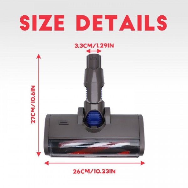 Turbo Brush Attachment For Dyson Vacuum Cleaner V6/DC58/DC59/DC61/DC62 With 4 Independent LED Lights