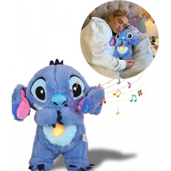 Stitch Plush Toy - Musical Soothing Sleep Companion with Ultra-Soft Fabric for Anxiety Relief & Stress Relief