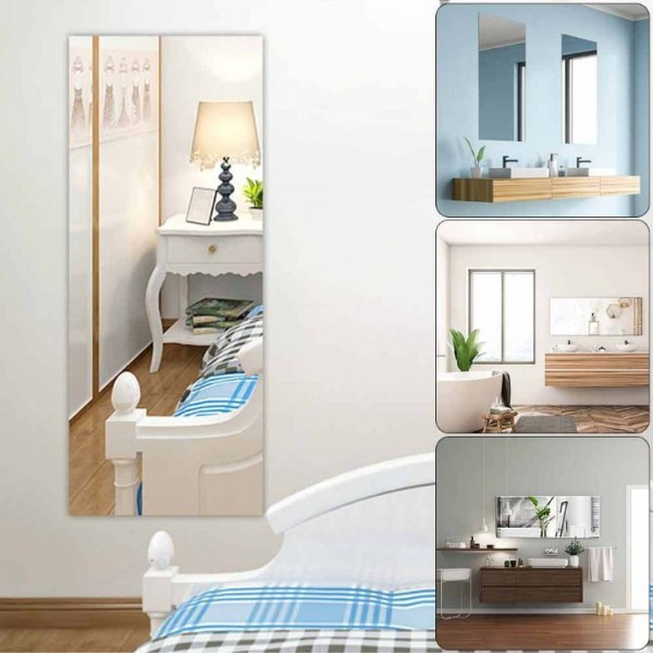 60x200cm Full-Length Wall Mirror - Ultra HD Shatterproof, Self-Adhesive, Durable Home & Gym Mirror for Modern Décor