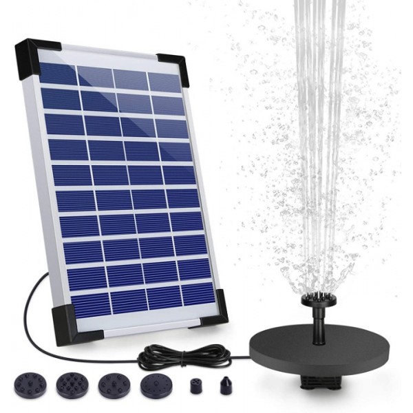 Solar Fountain Pump with 6 Spray Nozzles - Solar P...