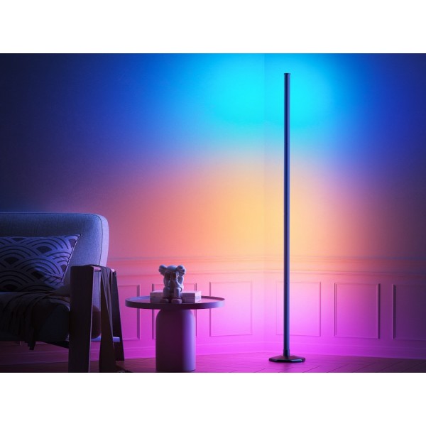 bedee LED Corner Floor Lamp: RGB Color Changing Floor Lamp with Music Sync, Modern Standing Light with Remote and App Control