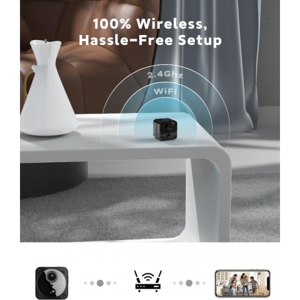 4K HD Mini IP Kamera mit WiFi & WLAN – Drahtlose Überwachungskamera zum Verstecken, App-fähig, 1080P Sicherheitskamera"