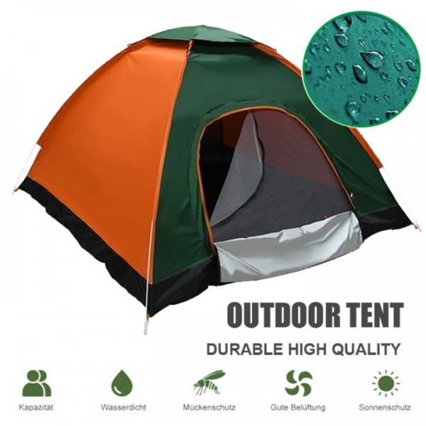 Camping Tent For Pop-Up 3-4 Person Ultra-Light Portable Breathable Windproof UV Protection