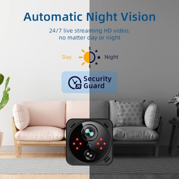 4K HD Mini IP Kamera mit WiFi & WLAN – Drahtlose Überwachungskamera zum Verstecken, App-fähig, 1080P Sicherheitskamera"