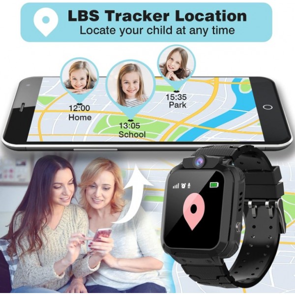 Kids Smart Watch - Waterproof Call, SOS Button, Voice Chat, Camera, Games, Alarm Clock, Touch Screen