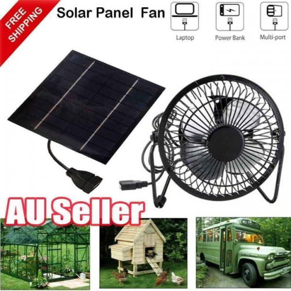 Portable USB Mini Solar Fan - 360° Adjustable, 2.5W Metal Mesh Cooling Fan (Dual Power: Solar/USB)