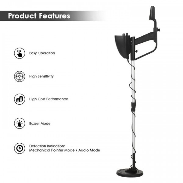 Underground Metal Detector for Gold & Treasure Hunting - Professional Metal Circle Detector with Deep Seeking & Pinpointing