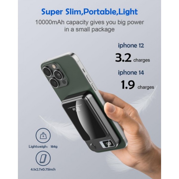 10000mAh Powerbank Mini Kompakte Externer Akku Kleine und Leichter Power Bank DE