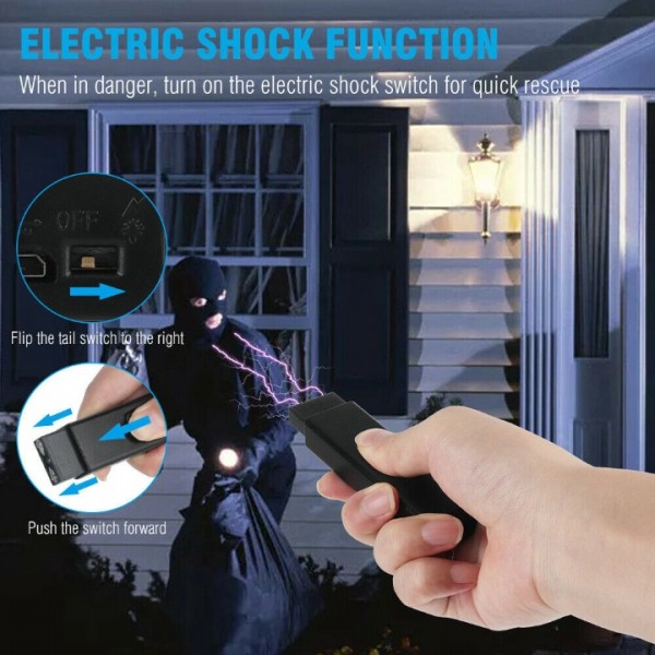 3-in-1 Arc Lighter with Flashlight & Electric Shock Defense – Rechargeable, Compact & Portable with Keychain Loop