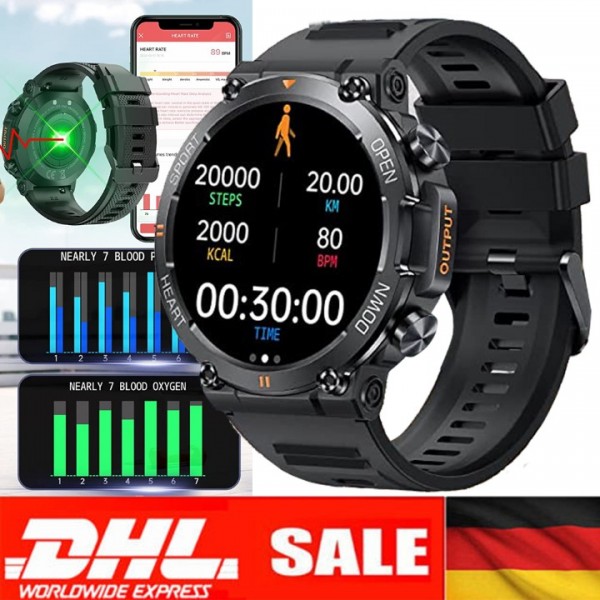  Smart Watch 1.39" HD Touchscreen Fitness Tracker mit Herzfrequenzmesser Schlafmonitor