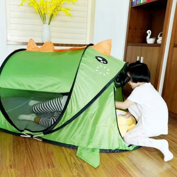 Dinosaur Play Tent for Kids - Pop Up Indoor/Outdoor Playhouse with Carry Bag, Easy Setup Discovery Den (6.5ft Large)