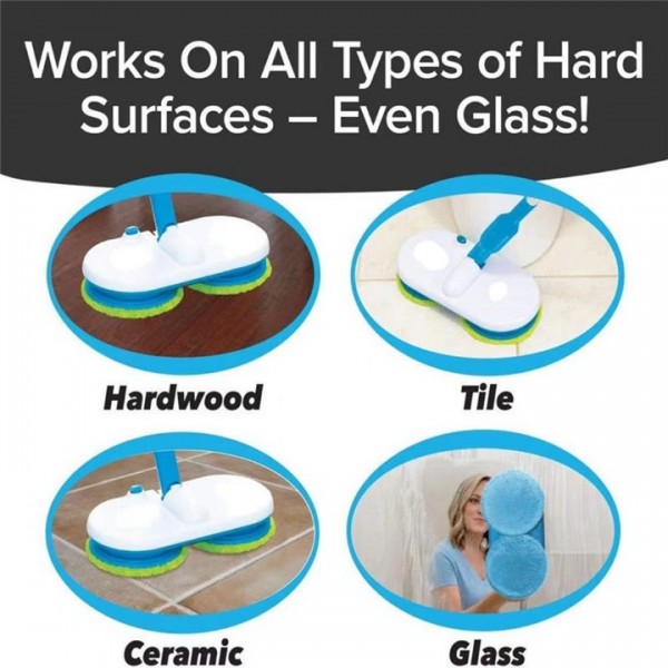 360° Dual-Swivel Electric Mop - Rechargeable Wireless Floor Cleaner for Wood/Tile/Ceramic, Deep Scrubbing & Hands-Free Washing