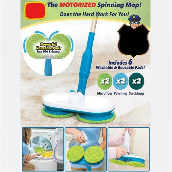 360° Dual-Swivel Electric Mop - Rechargeable Wireless Floor Cleaner for Wood/Tile/Ceramic, Deep Scrubbing & Hands-Free Washing
