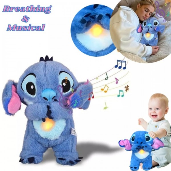 Stitch Plush Toy - Musical Soothing Sleep Companio...