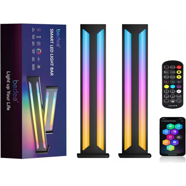 bedee Smart LED Light Bar, 2Packs RGB Light Bars with App 16 Million Color Changing Music Sync with Timer