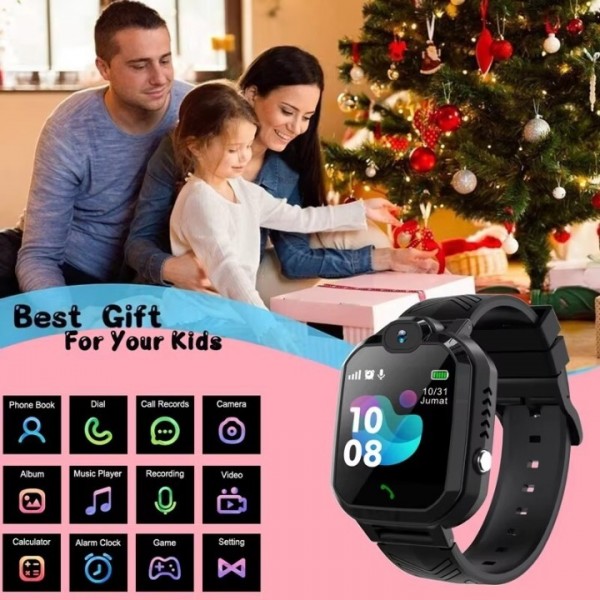Kids Smart Watch - Waterproof Call, SOS Button, Voice Chat, Camera, Games, Alarm Clock, Touch Screen