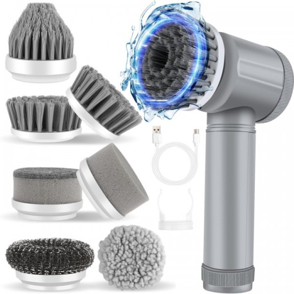 Powerful Cordless Electric Scrubber with 7 Brush H...
