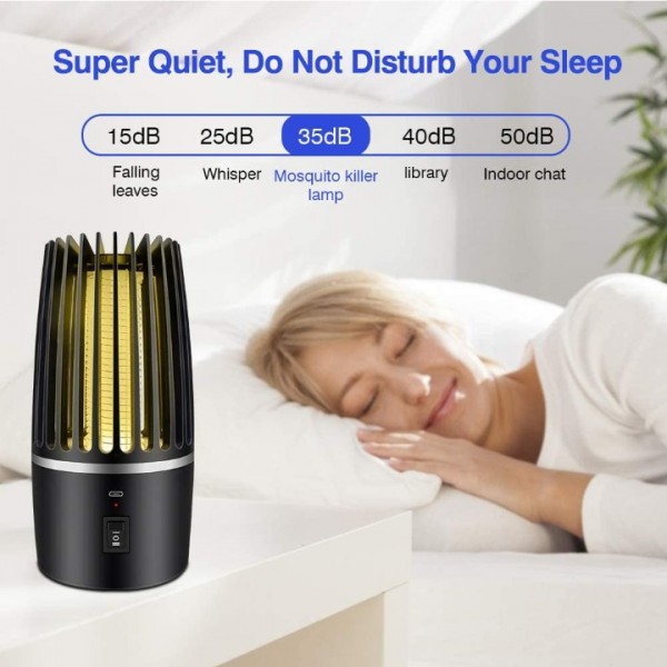 2-in-1 Electric Mosquito Killer Lamp - USB Rechargeable, UV Light Insect Trap & Repellent for Indoor/Outdoor Use