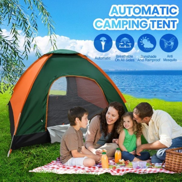 Camping Tent For Pop-Up 3-4 Person Ultra-Light Por...