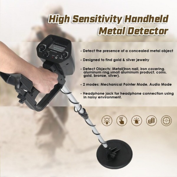 Underground Metal Detector for Gold & Treasure Hunting - Professional Metal Circle Detector with Deep Seeking & Pinpointing