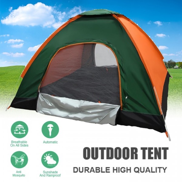 Camping Tent For Pop-Up 3-4 Person Ultra-Light Portable Breathable Windproof UV Protection