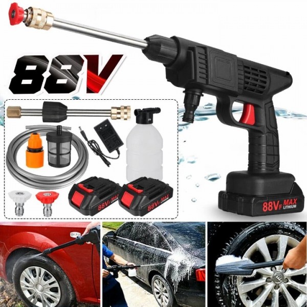 bedee Hochdruckreiniger Auto – Mobiler Akku-Reiniger mit 88VF 2x Akkus & Multifunktions-Sprühpistole | Leistungsstark & Mobil