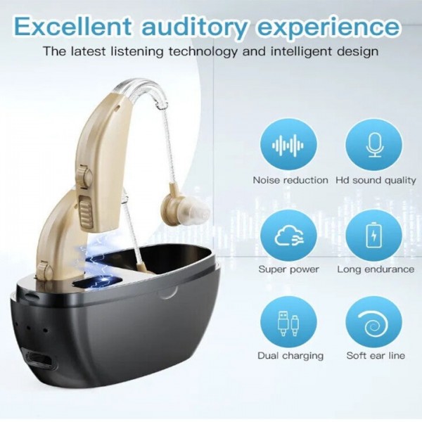 Rechargeable Digital Hearing Aid Severe Loss Ear A...