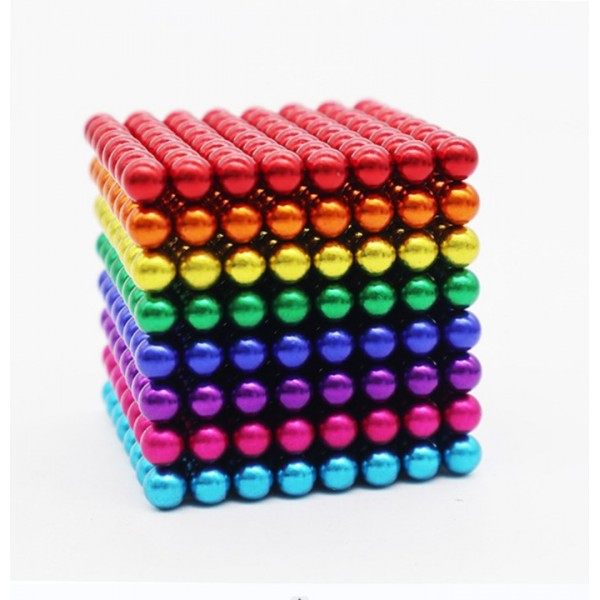 512-Piece Magnetic Balls Set - 5mm Colorful Magnetic Cube Puzzle , 3D Building & Stress Relief