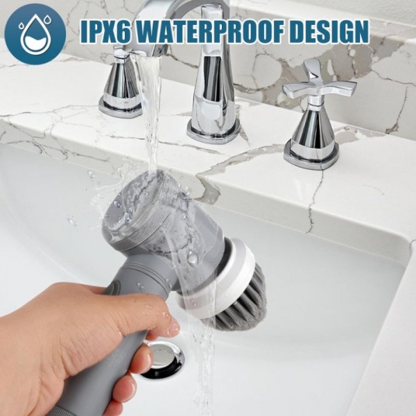 Powerful Cordless Electric Scrubber with 7 Brush Heads - Deep Cleans Bathroom Tiles, Kitchen & Floors Effortlessly"