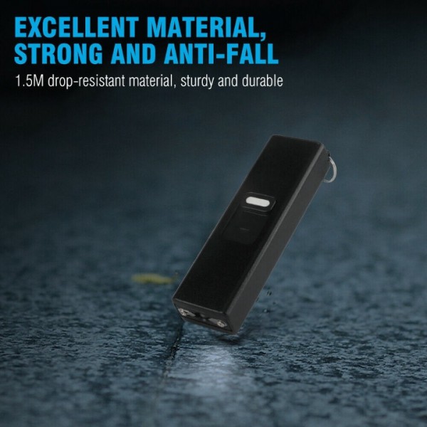 3-in-1 Arc Lighter with Flashlight & Electric Shock Defense – Rechargeable, Compact & Portable with Keychain Loop