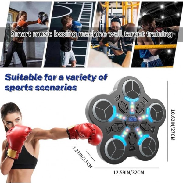 bedee Smart Bluetooth Music Punching Bag | Kids Boxing Trainer with Score Counter | USB Fast Charge & 500mAh Battery | Free Half-Finger Gloves