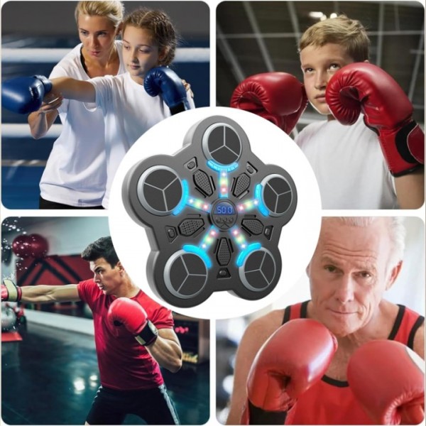 bedee Smart Bluetooth Music Punching Bag | Kids Boxing Trainer with Score Counter | USB Fast Charge & 500mAh Battery | Free Half-Finger Gloves