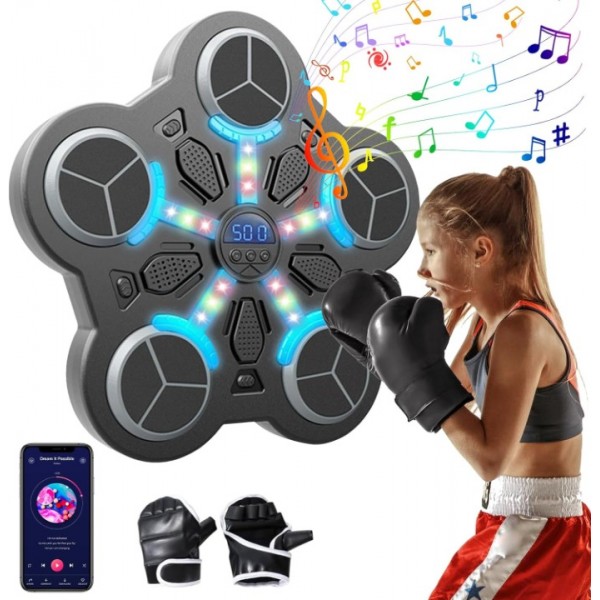bedee Smart Bluetooth Music Punching Bag | Kids Boxing Trainer with Score Counter | USB Fast Charge & 500mAh Battery | Free Half-Finger Gloves