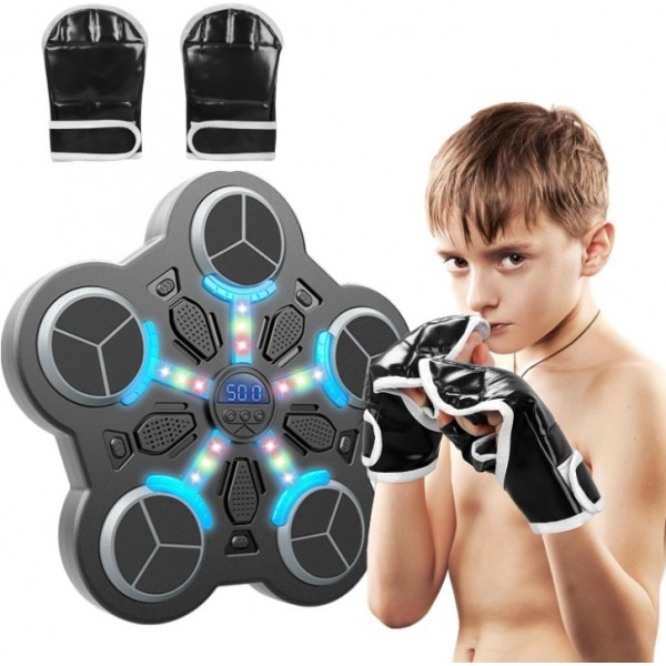 bedee Smart Bluetooth Music Punching Bag | Kids Boxing Trainer with Score Counter | USB Fast Charge & 500mAh Battery | Free Half-Finger Gloves