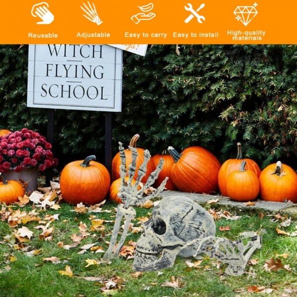 Realistic Skull and Hand Bones Halloween Horror Party Decor