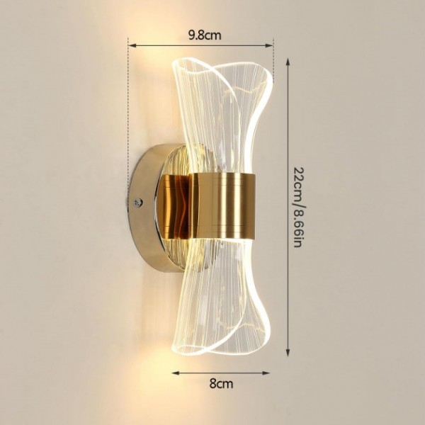 Modern Dimmable LED Wall Lamp with 3 Color Temperatures