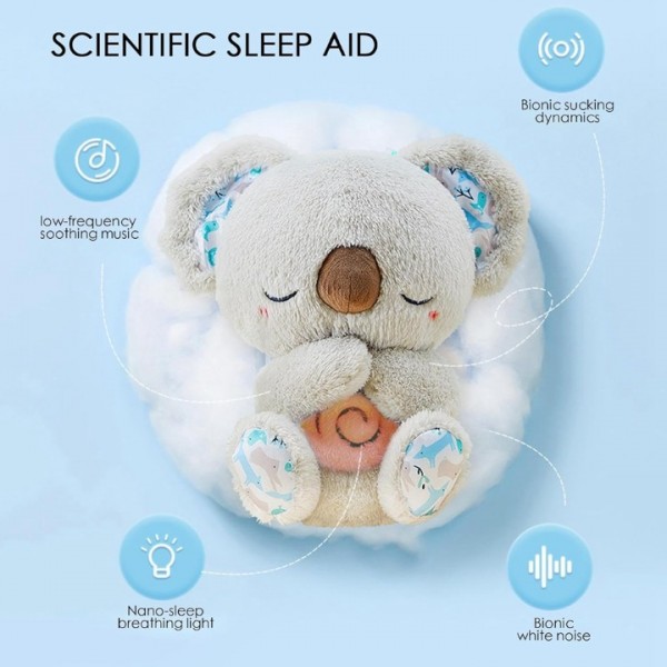 Cute Plush Koala Toy With 5 Soothing Music Super Soft Plush Best Gift For Kids