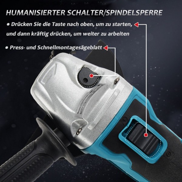 18V Brushless Cordless Angle Grinder with Ergonomic Handle