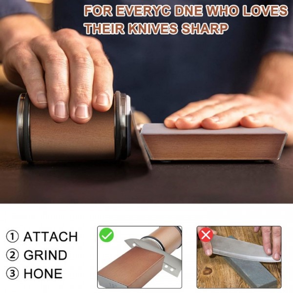 15° 20° Diamond Rotary Knife Sharpener Wooden Base