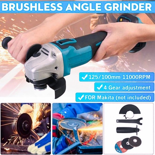 18V Brushless Cordless Angle Grinder with Ergonomic Handle