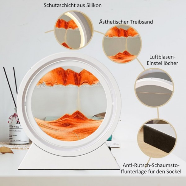 8.5 Inch 360° Rotating Glass Sandscape Art Decor