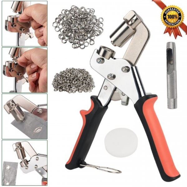 Heavy Duty Stainless Steel Eyelet Punch Pliers for Multiple Materials