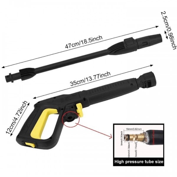 High Pressure Power Washer Spray Gun Jet Lance Trigger Wash Wand for Karcher K2