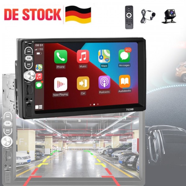 7" Android 10 Autoradio Navi MIT Kamera 1 DIN Radio Bluetooth USB AUX FM RDS DE