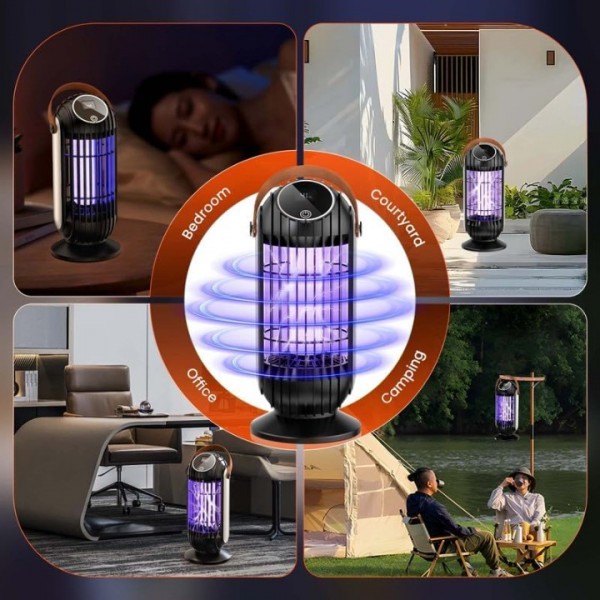 Mosquito Killer Lamp Electric Rechargeable Zapper Bug Fly Insect Trap UV Light