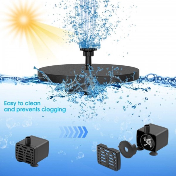 5W 400L/H Solar Springbrunnen Pumpe Teichpumpe Wasserspiel Fontäne Solarpumpe