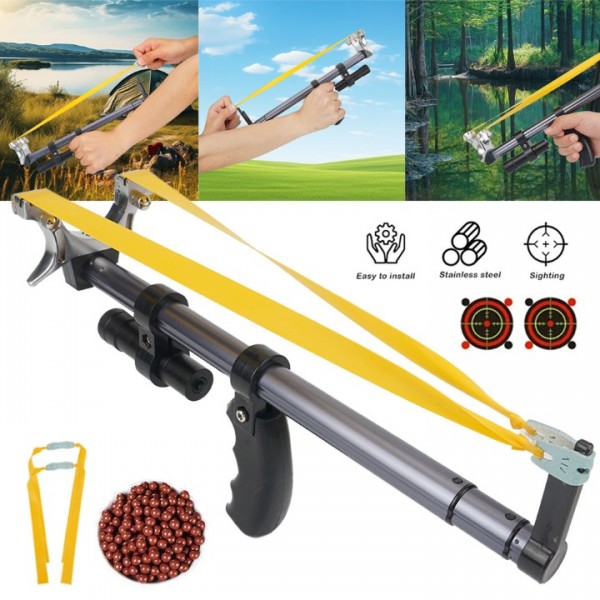Powerful Hun-ting Slingshot High Velocity Laser Aiming Sight 2pc rubber band