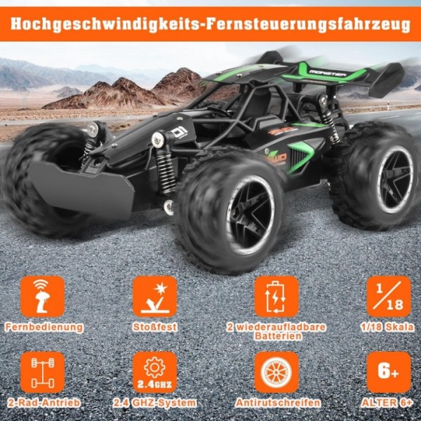 1:18 RC Car Off-Road Remote Control Toy with 20km/h Speed